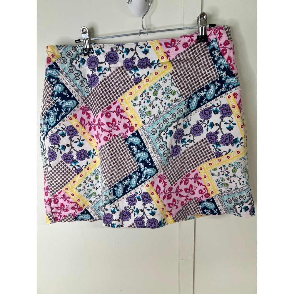 Lady Hagen Womens Patchwork Golf Skort Floral Paisley Multi Color Size 8
